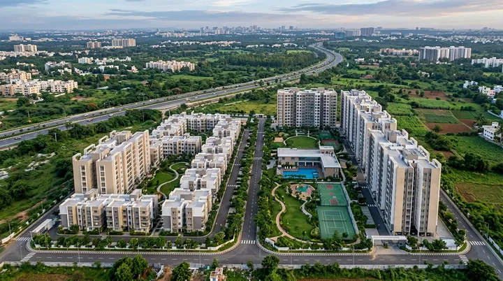 Aerial view of Casagrand Kumbalgodu