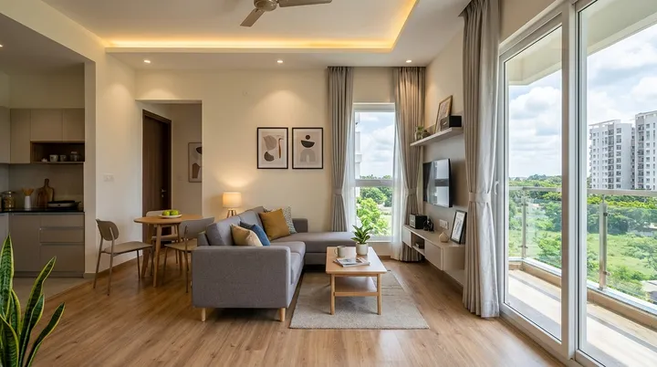 Living room interior of Casagrand Kumbalgodu