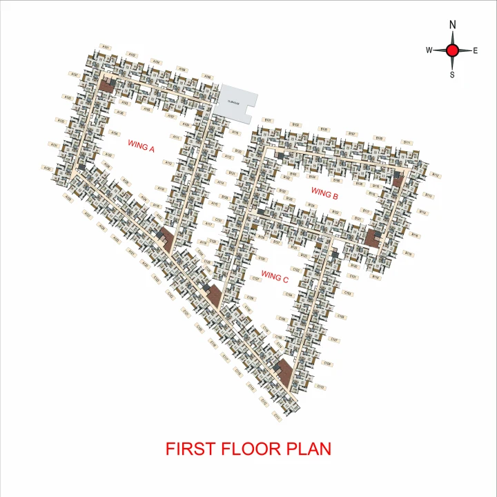 Representative residential floor plan (floors 1–4) at Casagrand Moondance Kumbalgodu Representative residential floor plan (floors 1–4) at Casagrand Moondance Kumbalgodu